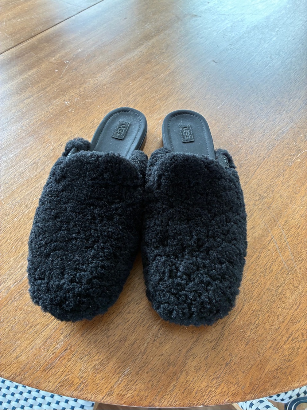 UGG Black Sherpa Slip-On Mule Clogs